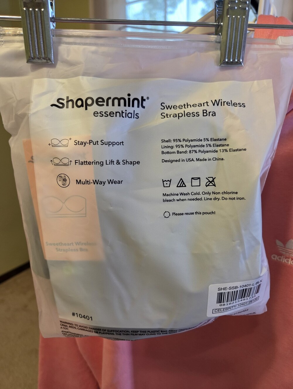 Shapermint Black Sweetheart Wireless Strapless Bra Large NWT - Picture 2 of 3